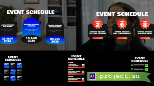 Videohive - Calendar Event Timeline Schedule with Dynamic Motion - 65534389 - Project for After Effects