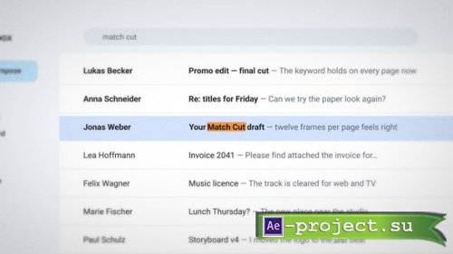 Videohive - Match Cut Workspace - Email, Document and Spreadsheet Text Opener - 65561679