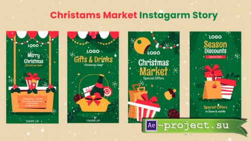 Videohive - Christmas Market Sale Instagram Story Templates with Festive Shopping Offers - 65561960