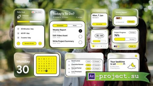 Videohive - Blurry Productivity Widgets - 65562097 - Project for After Effects