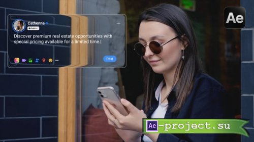 Videohive - Liquid Glass Facebook Post UI Mockups - 65543966 - Project for After Effects