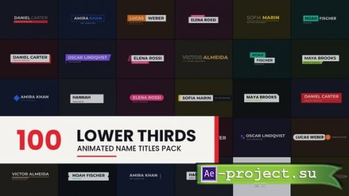Videohive - 100 Animated Name Titles | Lower Thirds Pack - 65648457 - Project for After Effects
