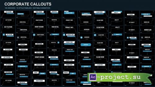 Videohive - Corporate Callouts - 100 Minimal Animated Labels - 65648195 - Project for After Effects