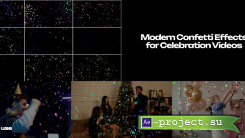 Videohive - Modern Confetti Effects for Celebration Videos - 65626956 - Project for After Effects