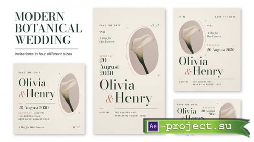 Videohive - Modern Botanical Wedding Invitation Package - 65626853 - Project for After Effects