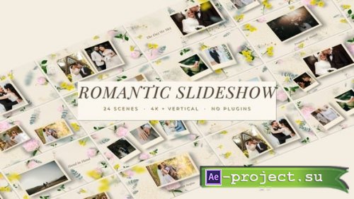 Videohive - Romantic Wedding Slideshow - Floral Photo Slideshow 4K - 65636914