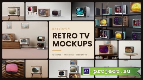 Videohive - Realistic Retro TV Mockups - Vintage TV Scenes - 65643855 - Project for After Effects