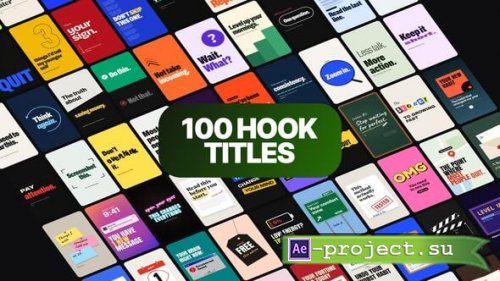 Videohive - 100 Hook Titles - Vertical Social Media Text Animations Pack - 65651302 - Project for After Effects