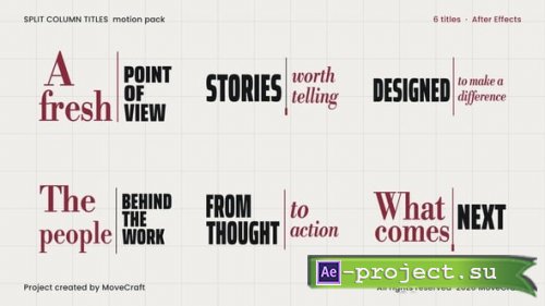 Videohive - Split Column Titles - 65674867 - Project for After Effects